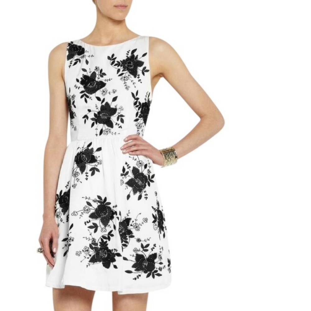 Alice + Olivia Open Beaded Cocktail Dress